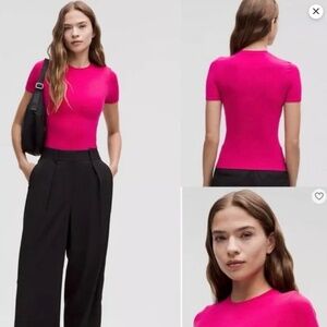 Lululemon Wundermost Ultra-Soft Nulu Hip-Length Crewneck Shirt - Passionate